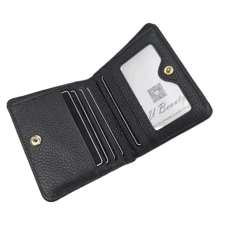 Genuine Cowhide Leather Slim Wallet – Fox Stud Card Holder