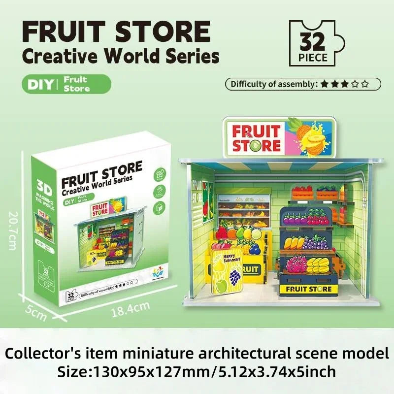 3D DIY Acrylic Puzzle Kit – Street View Miniature Scene Model
