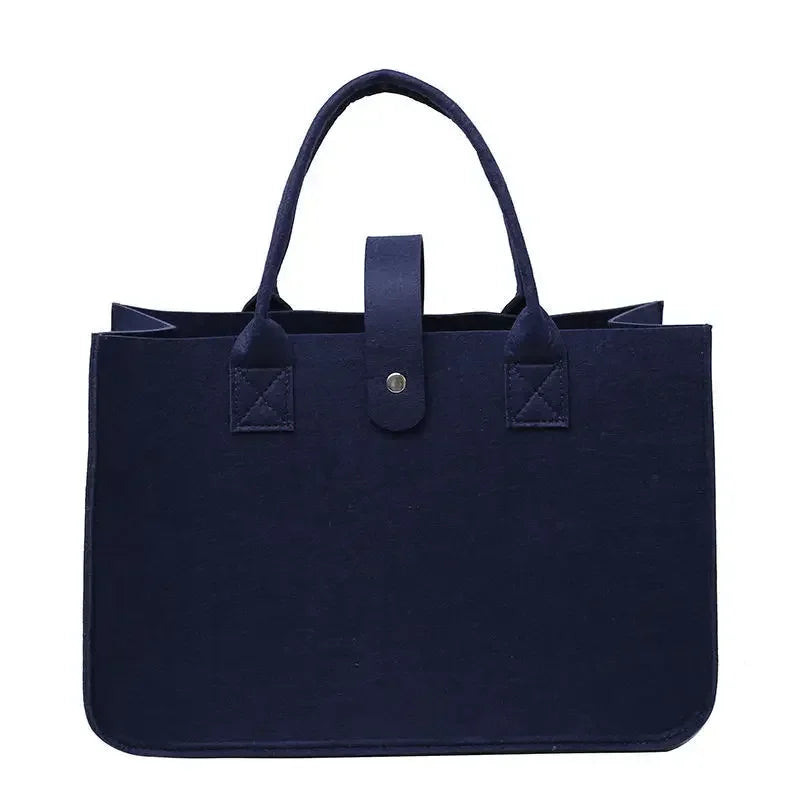 Large Capacity Felt Tote Bag for Women – Designer Woven Handbag