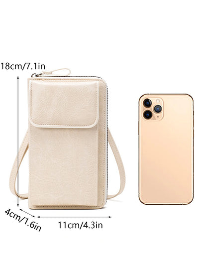 Crossbody Phone Bag – PU Leather Multi-Functional Retro Shoulder Bag