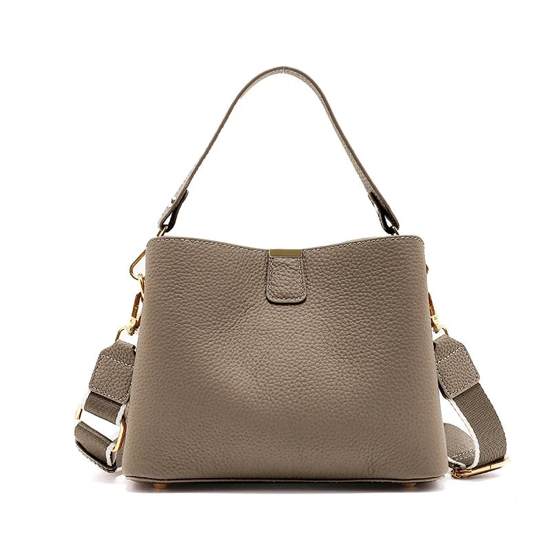 Genuine Leather Bucket Bag – Luxury Crossbody & Top Handle Bag