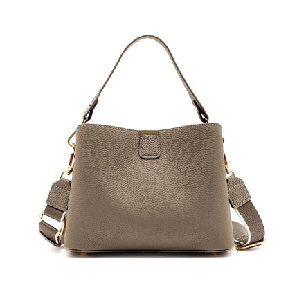 Genuine Leather Bucket Bag – Luxury Crossbody & Top Handle Bag