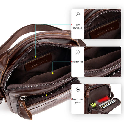 Men's Leather Crossbody Bag – Top-Layer Cowhide Shoulder Bag