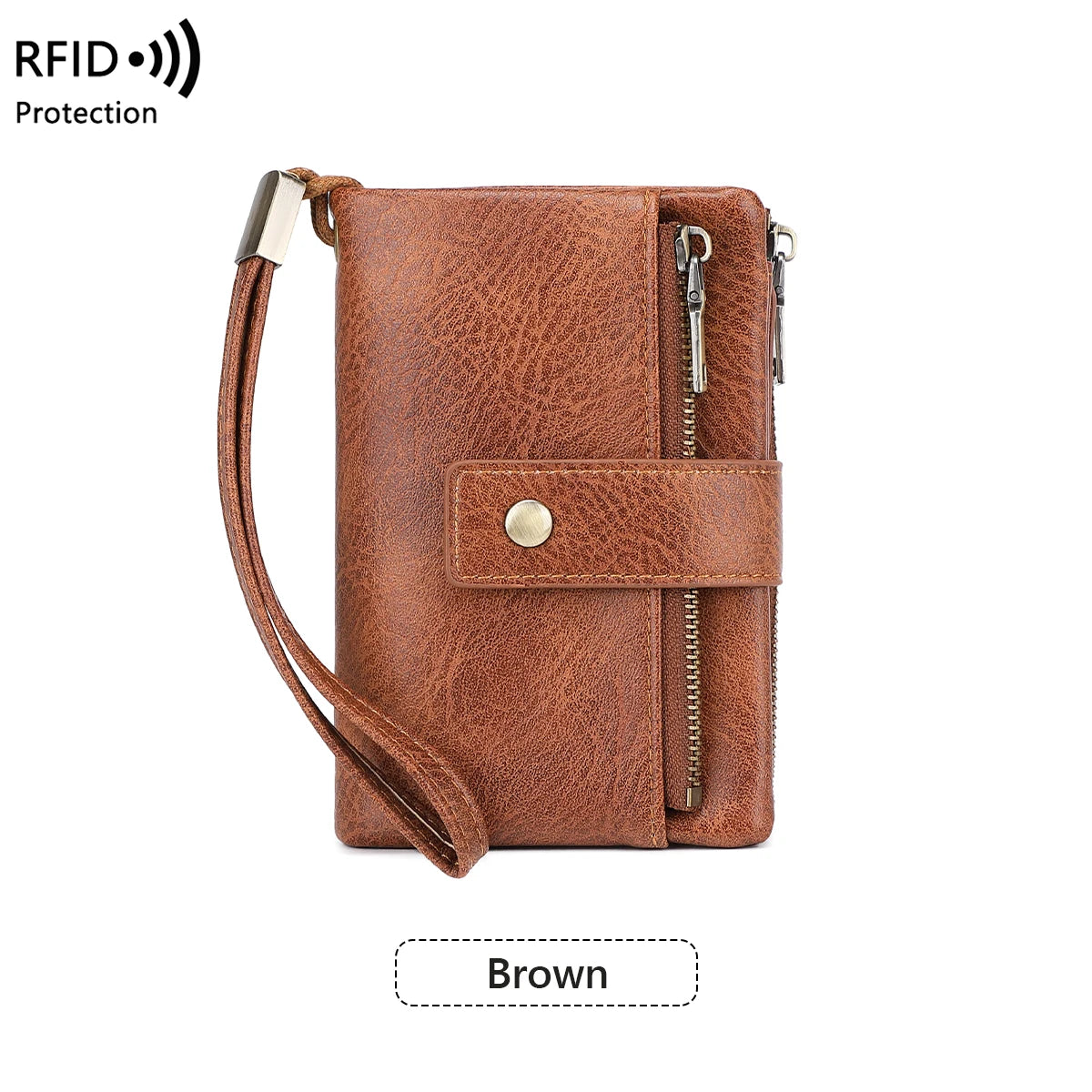 RFID Blocking Women's Trifold Wallet – Large Capacity Leather Purse