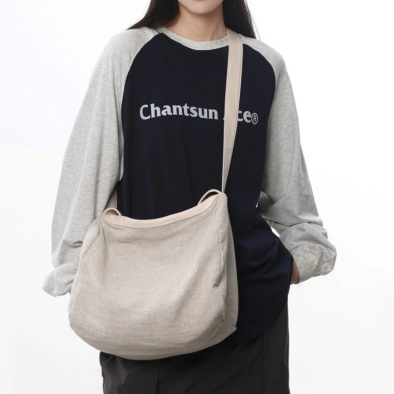 Large Capacity Canvas Tote Bag – Women's Shoulder & Crossbody Handbag