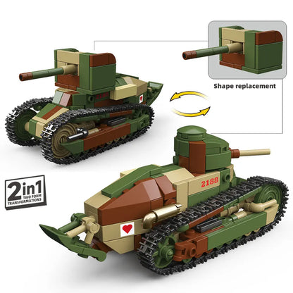 Renault FT WWI Tank Building Blocks Set – Military Brick Model