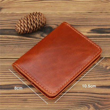 Leather Card Holder Slim Wallet Men Vintage Credit Card Case