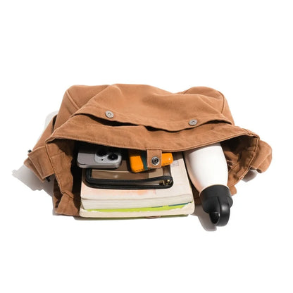 Canvas Crossbody Bag for Women – Vintage Washed Shoulder Hobo