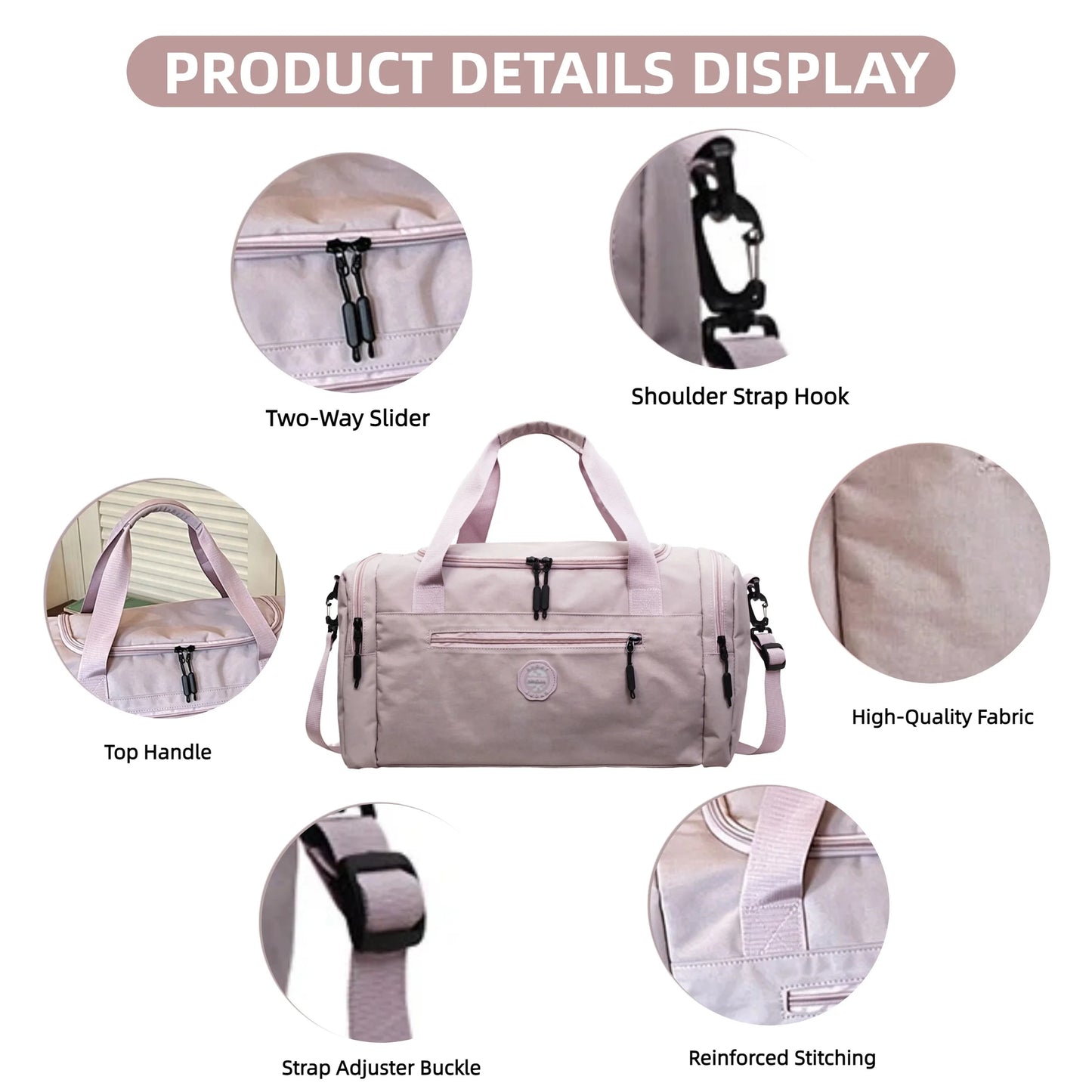 Weekender Overnight Bag with Shoe Compartment & Gym Tote