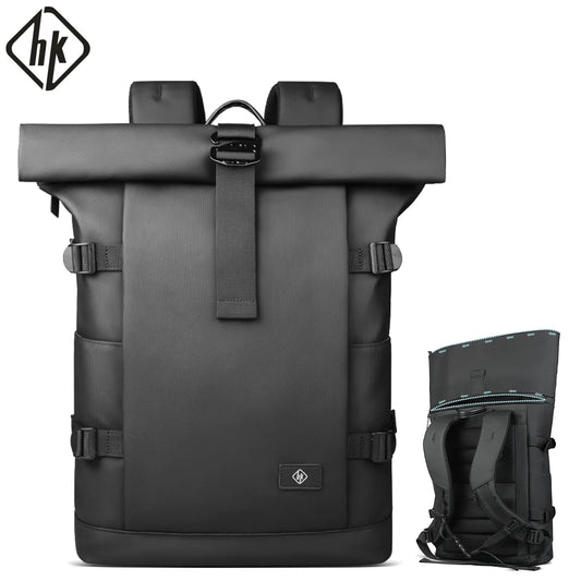 Roll-Top Travel Backpack – Expandable 15.6" Laptop Bag for Men