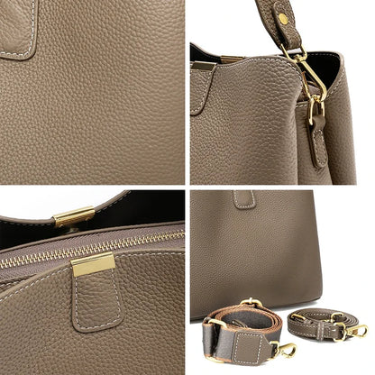 Genuine Leather Bucket Bag – Luxury Crossbody & Top Handle Bag