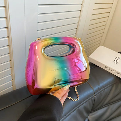 Moods Branded Women Evening Clutch Bags Luxury Designer Purses Handbags Acrylic Chain Shoulder Bag