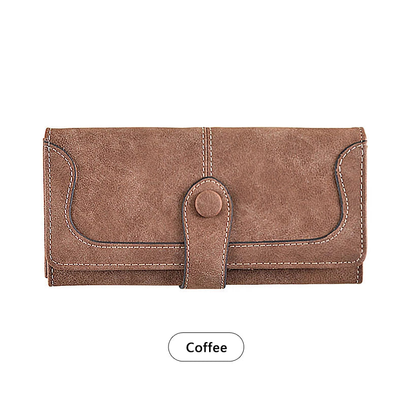 Women's Long Wallet – 17 Card Slots, ID Window & Zipper Coin Purse