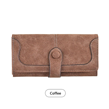 Women's Long Wallet – 17 Card Slots, ID Window & Zipper Coin Purse