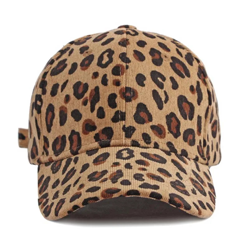 Leopard Print Corduroy Baseball Cap – Unisex Snapback Hat