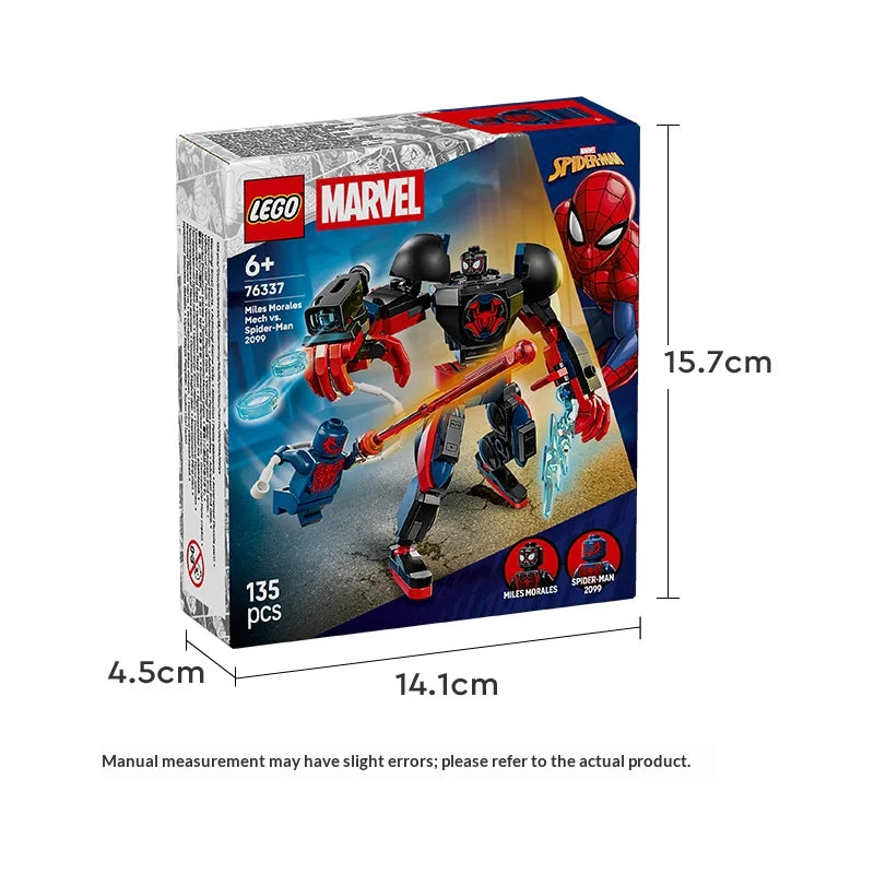 LEGO Marvel 76337 Miles Morales Mech vs Spider-Man 2099 Building Set
