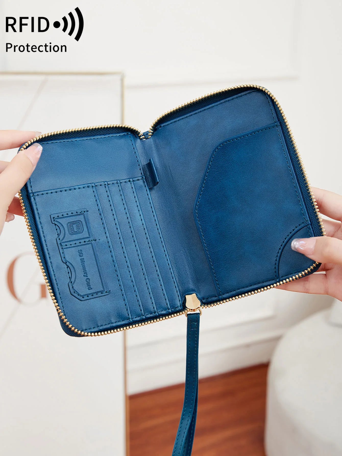 RFID Blocking Passport Wallet – PU Leather Travel Organizer for Men & Women