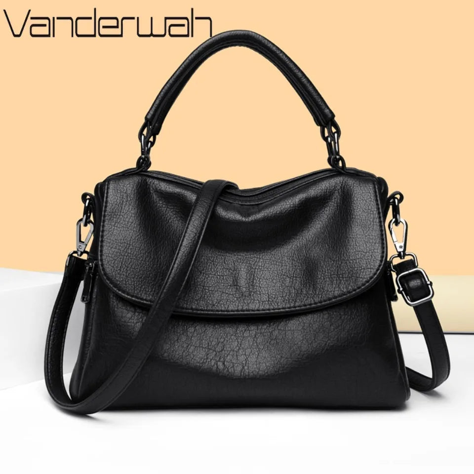 Women's Leather Doctor Bag – Crossbody Shoulder Handbag