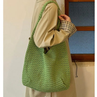 Crochet Shoulder Bag Women's Large Woven Beach Tote