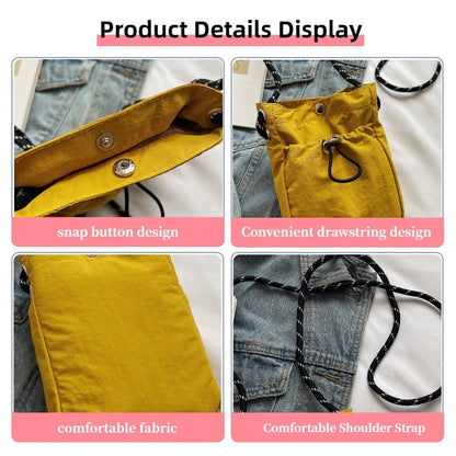 Women's Drawstring Mini Crossbody Shoulder Bag