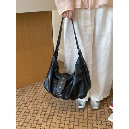 Retro PU Leather Crossbody Bag for Women – Large Capacity