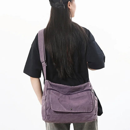 Retro Canvas Crossbody Bag Large Capacity for Men & Women