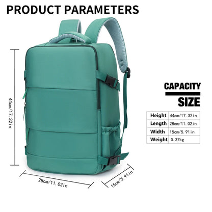 Large Capacity Travel Backpack with Luggage Strap for Women