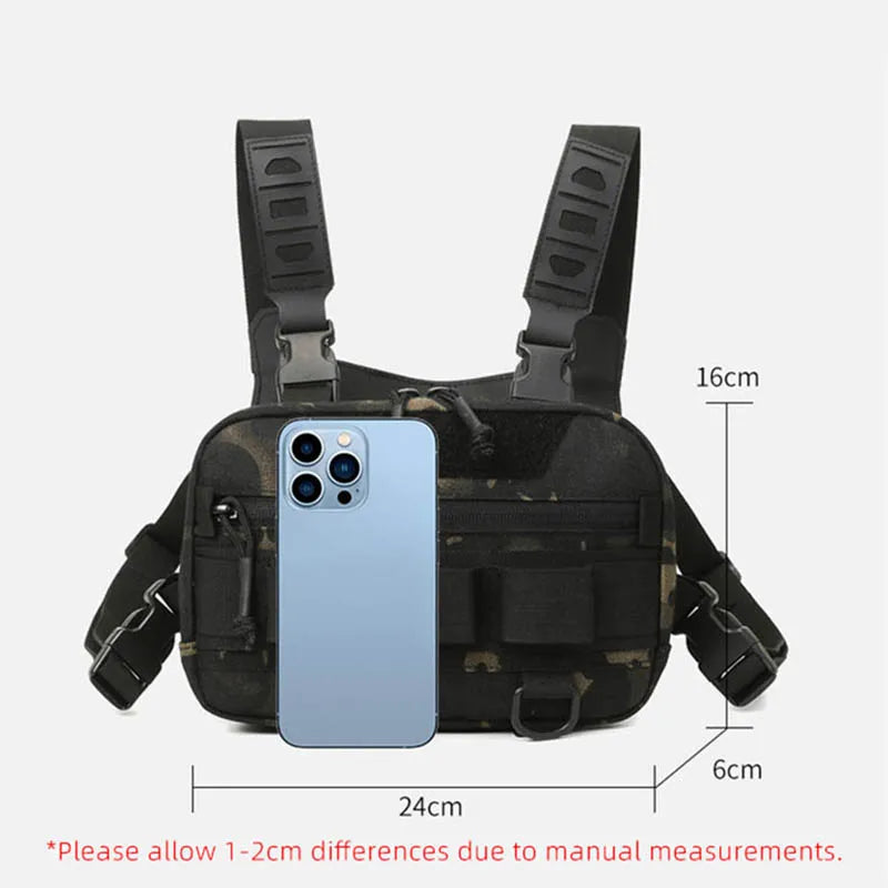 Tactical Chest Rig Bag – Front Vest Pouch for Outdoor Use