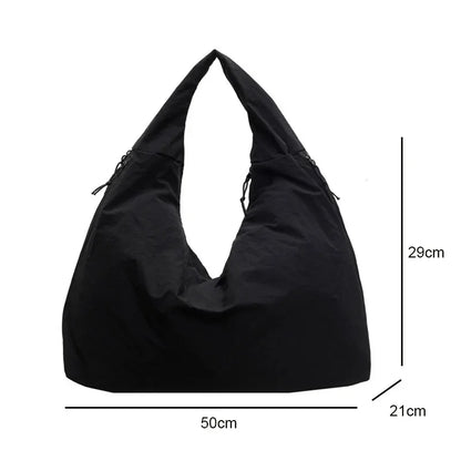 Nylon Shoulder Bag for Women – Casual Commuter Hobo Tote