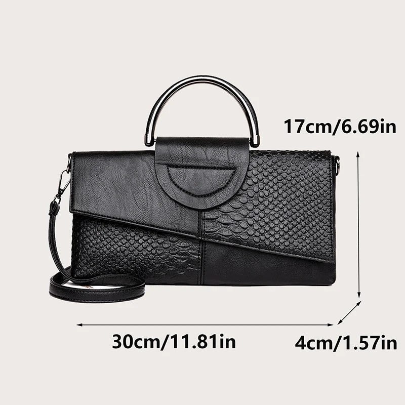 Woven Texture PU Leather Crossbody Bag for Women