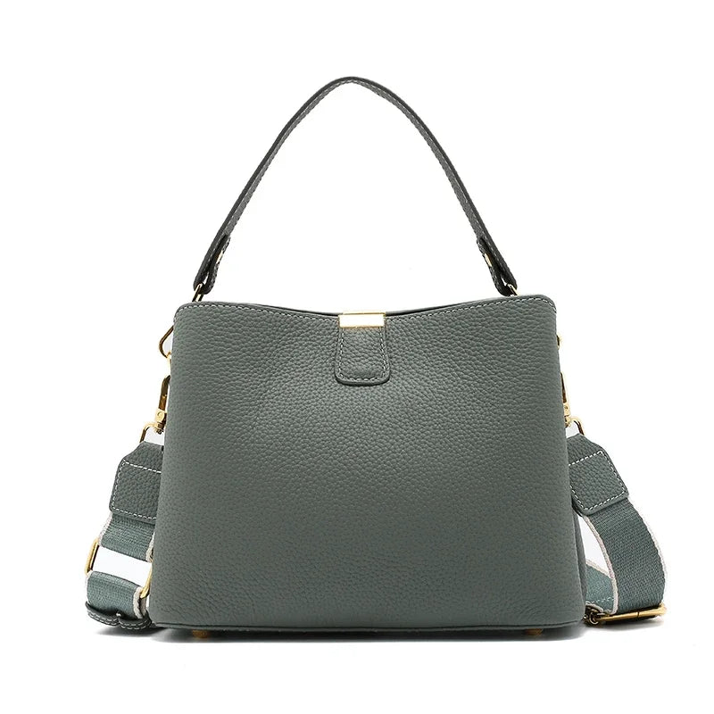 Genuine Leather Bucket Bag – Luxury Crossbody & Top Handle Bag