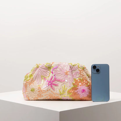 Clutch Bag Sequin Bag Floral Pop Embroidery Bag Gala Night Prom Bag