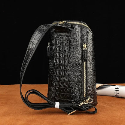 Crocodile Leather Men's Chest Bag | Luxury Shoulder Sling
