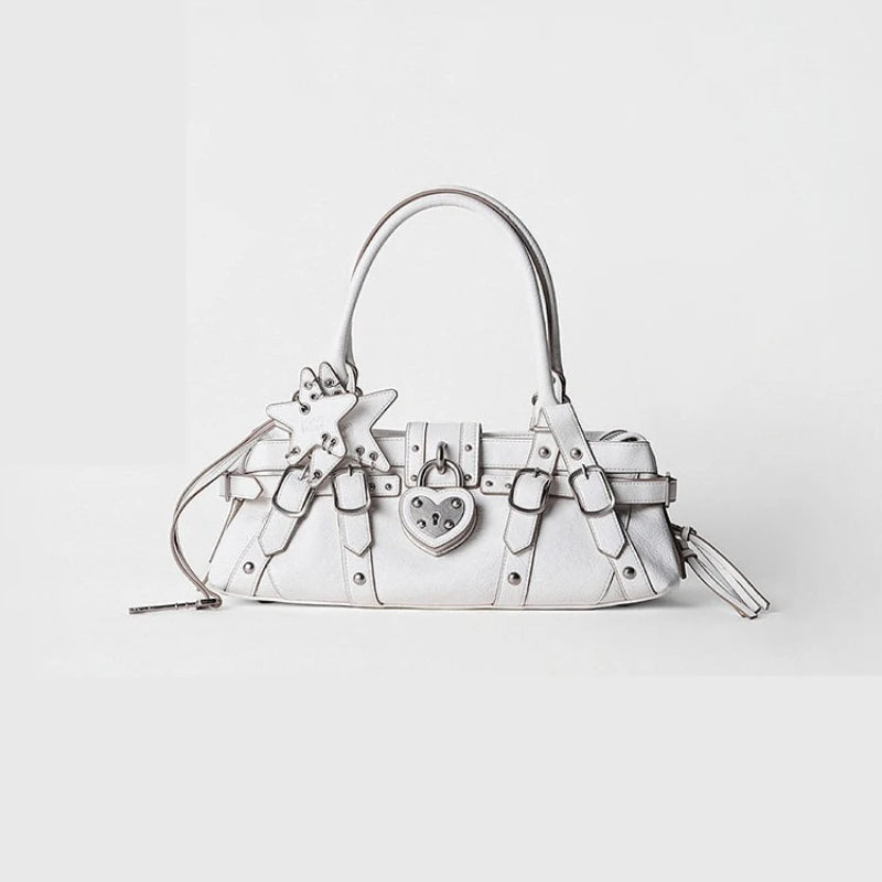 Heart Lock Bowling Bag – Y2K Vintage Punk Large Capacity Shoulder Tote