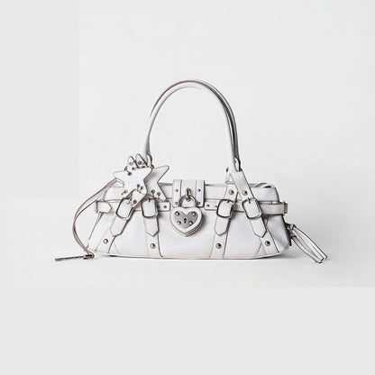 Heart Lock Bowling Bag – Y2K Vintage Punk Large Capacity Shoulder Tote
