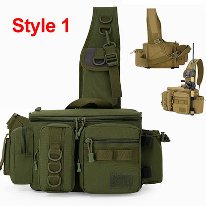 Fishing Tackle Sling Bag – Multi-Pocket Gear Storage Backpack