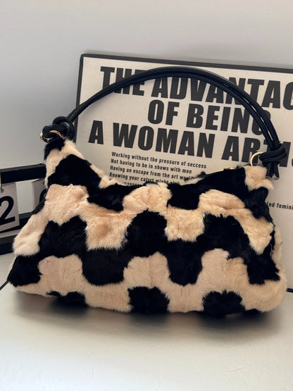 Faux Fur Shoulder Bag – Luxury Women's Crossbody Handbag