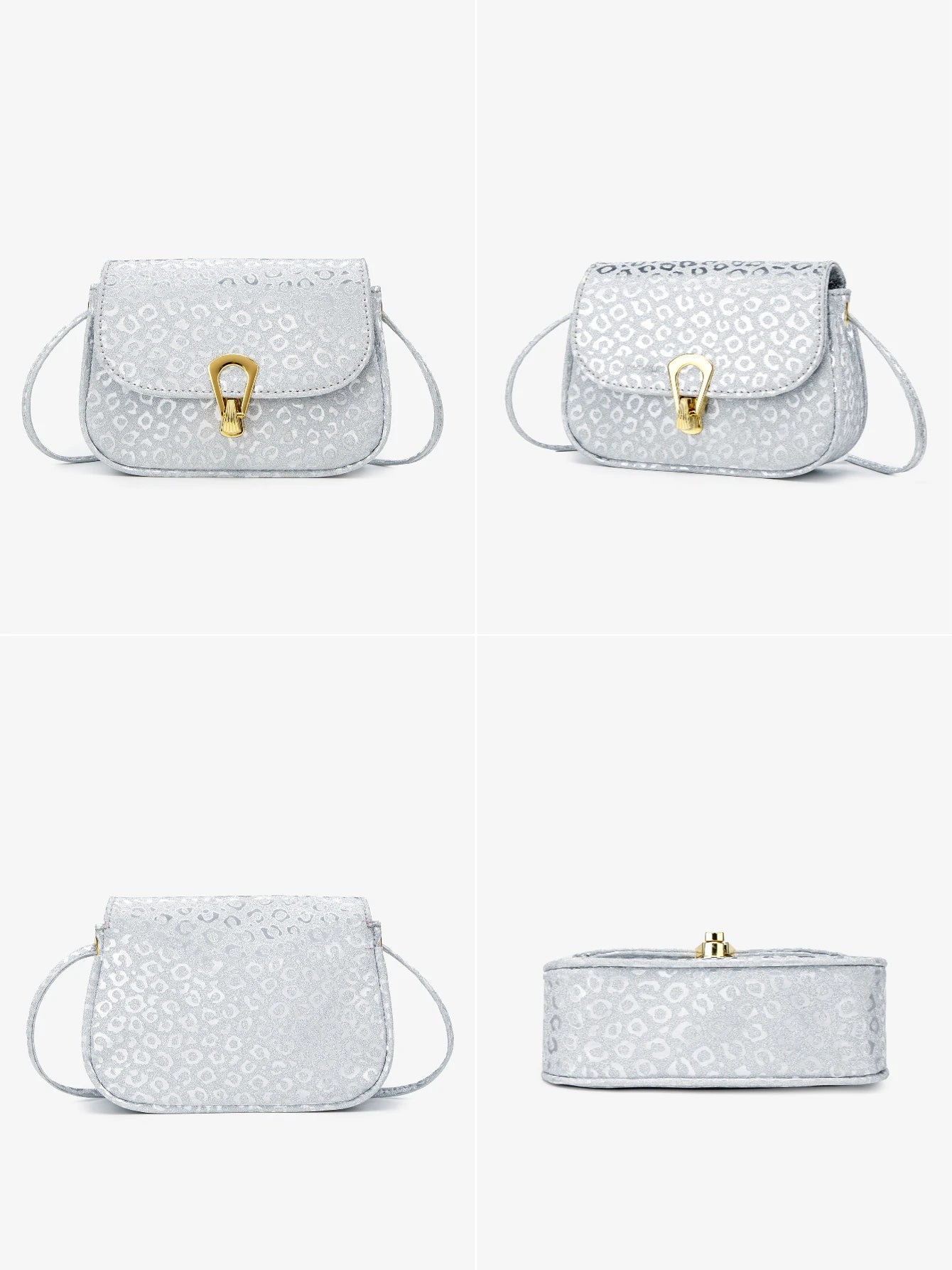 Sparkling Silver Mini Crossbody Bag for Women – Luxury PU Leather