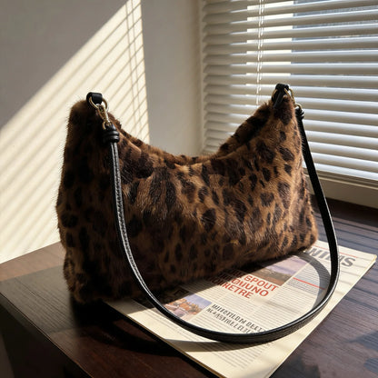 Faux Fur Shoulder Bag – Luxury Women's Crossbody Handbag