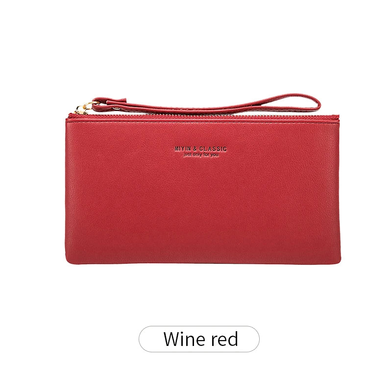 Long Zipper Clutch Wallet for Women – PU Leather Wristlet