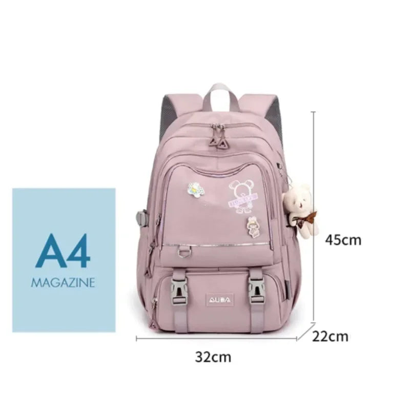 Kids Kawaii School Backpack – Large Waterproof Girls Bag with Laptop Compartment