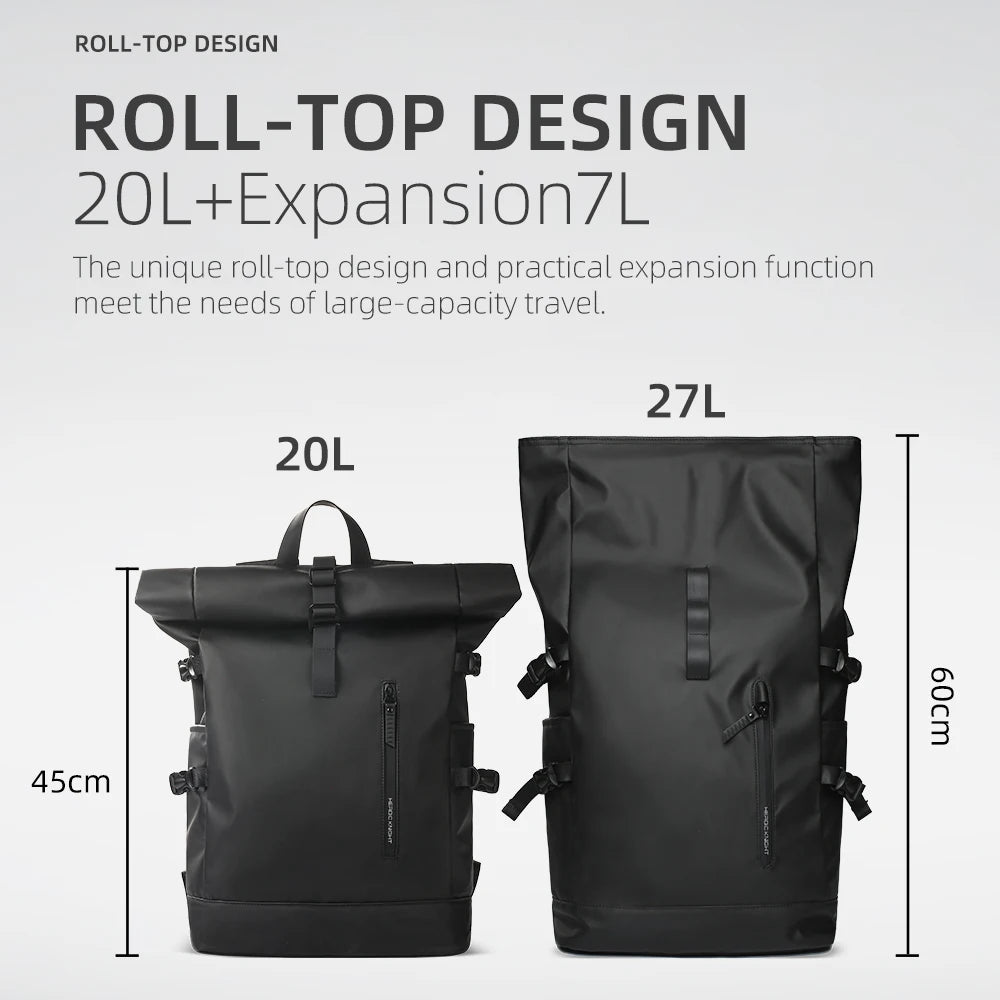 Expandable Waterproof Travel Backpack with 15.6" Laptop Compartment