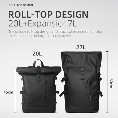 Expandable Waterproof Travel Backpack with 15.6" Laptop Compartment
