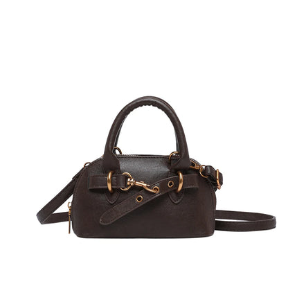 Mini Top-Handle Crossbody Bag for Women – Belt Buckle Shell Bag