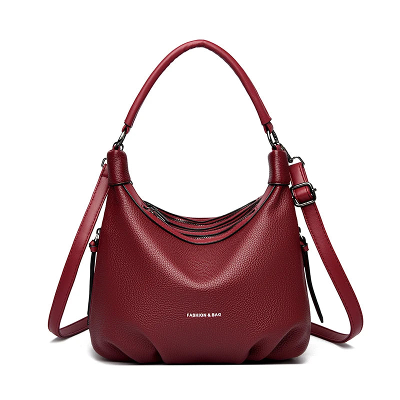 Leather Hobo Shoulder Bag for Women – Crossbody Handbag