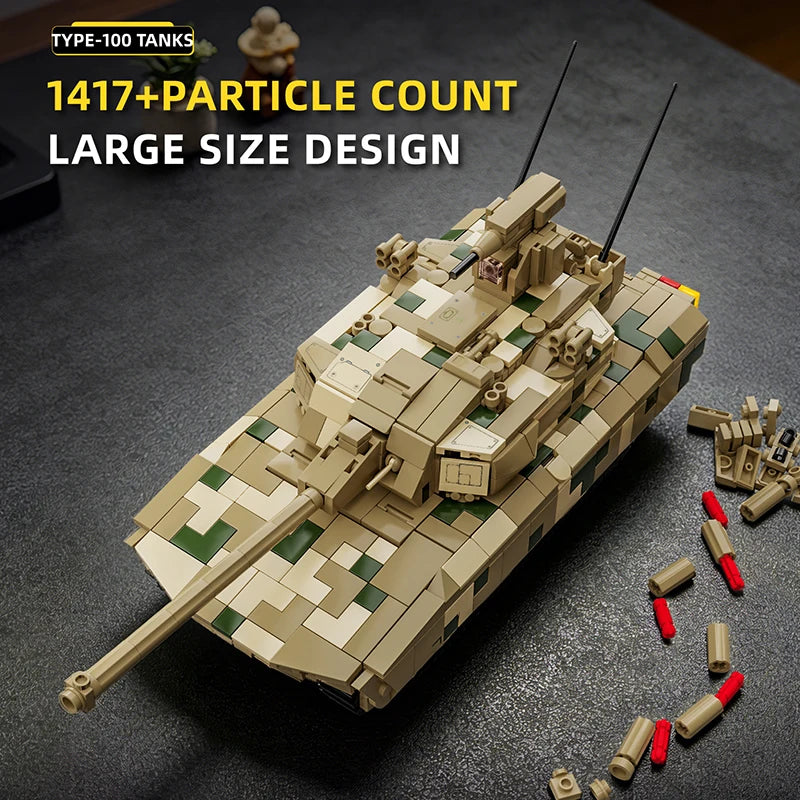 Military Army Tank MOC Building Blocks Set with Soldier Figures
