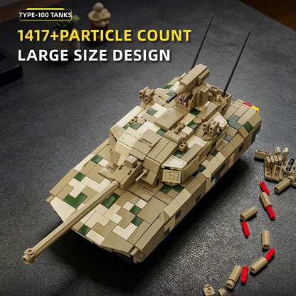 Military Army Tank MOC Building Blocks Set with Soldier Figures
