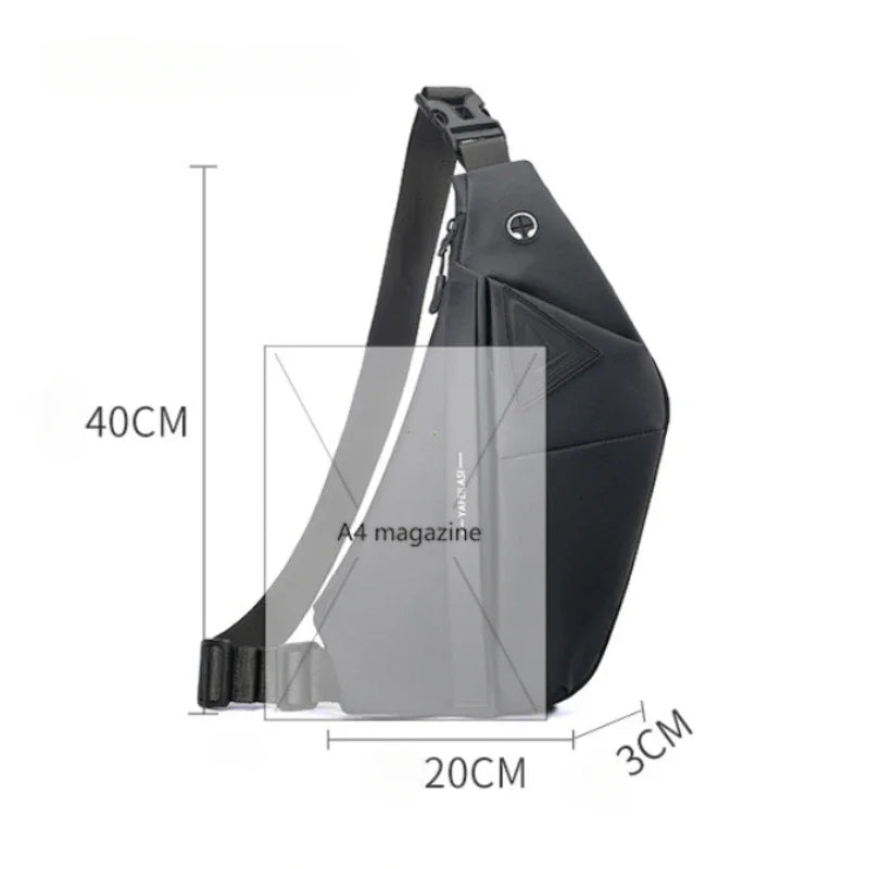 Anti-Theft Sling Bag Men Waterproof Crossbody Chest Pack