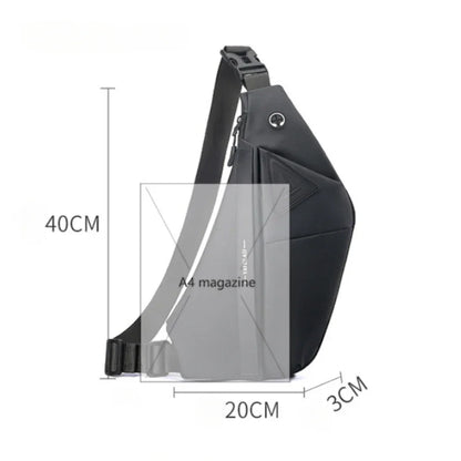 Anti-Theft Sling Bag Men Waterproof Crossbody Chest Pack