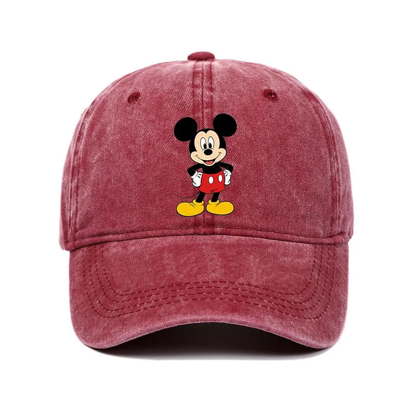 Cartoon Print Washed Baseball Cap – Unisex Vintage Snapback Hat